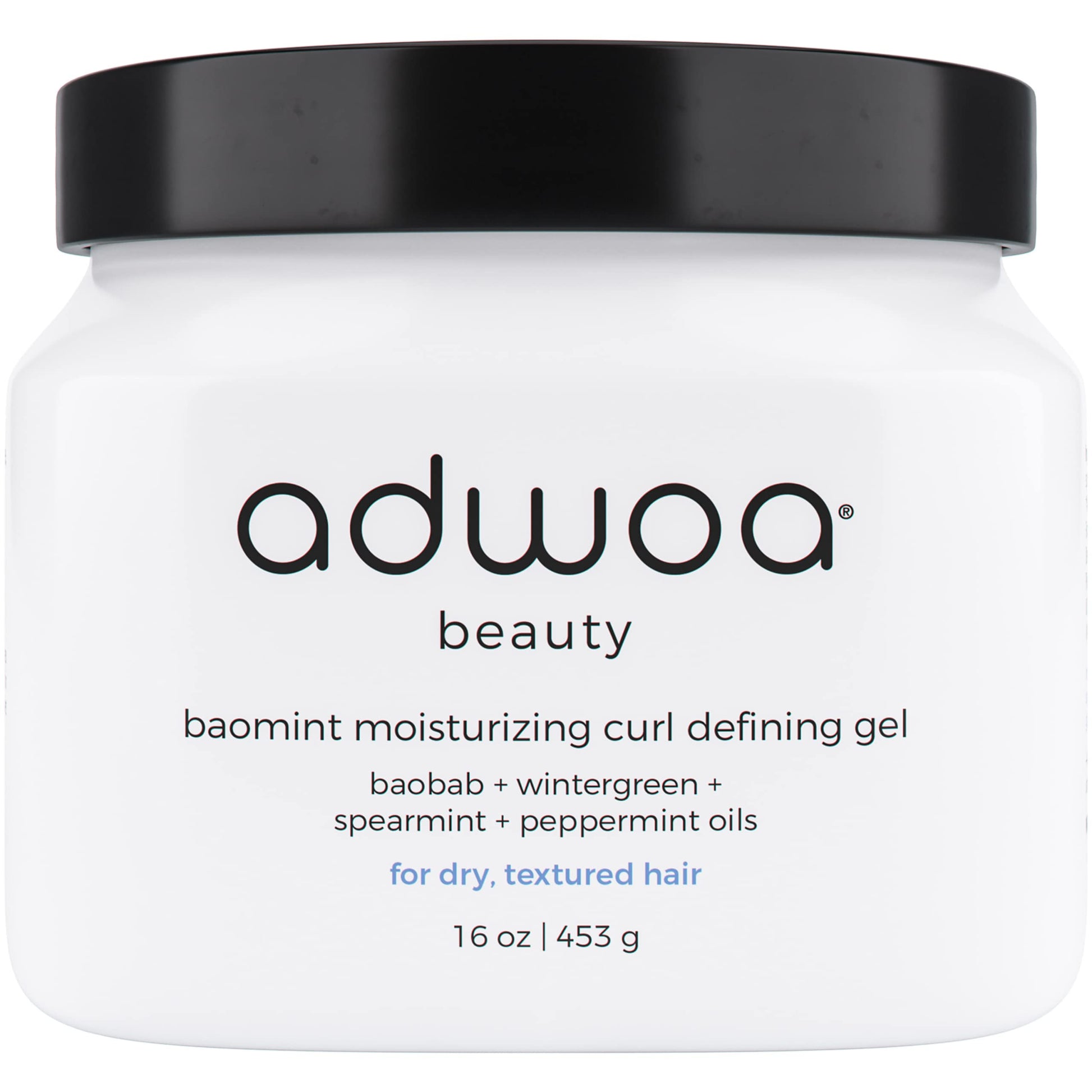 adwoa beauty Baomintª Moisturizing Curl Defining Gel, with Baobab, Mint, and Rosemary Oils, Curl Enhancing Gel to aid Hair Growth, Define Curls, and Promote Shine - for Coily and Curly Hair, 16 oz