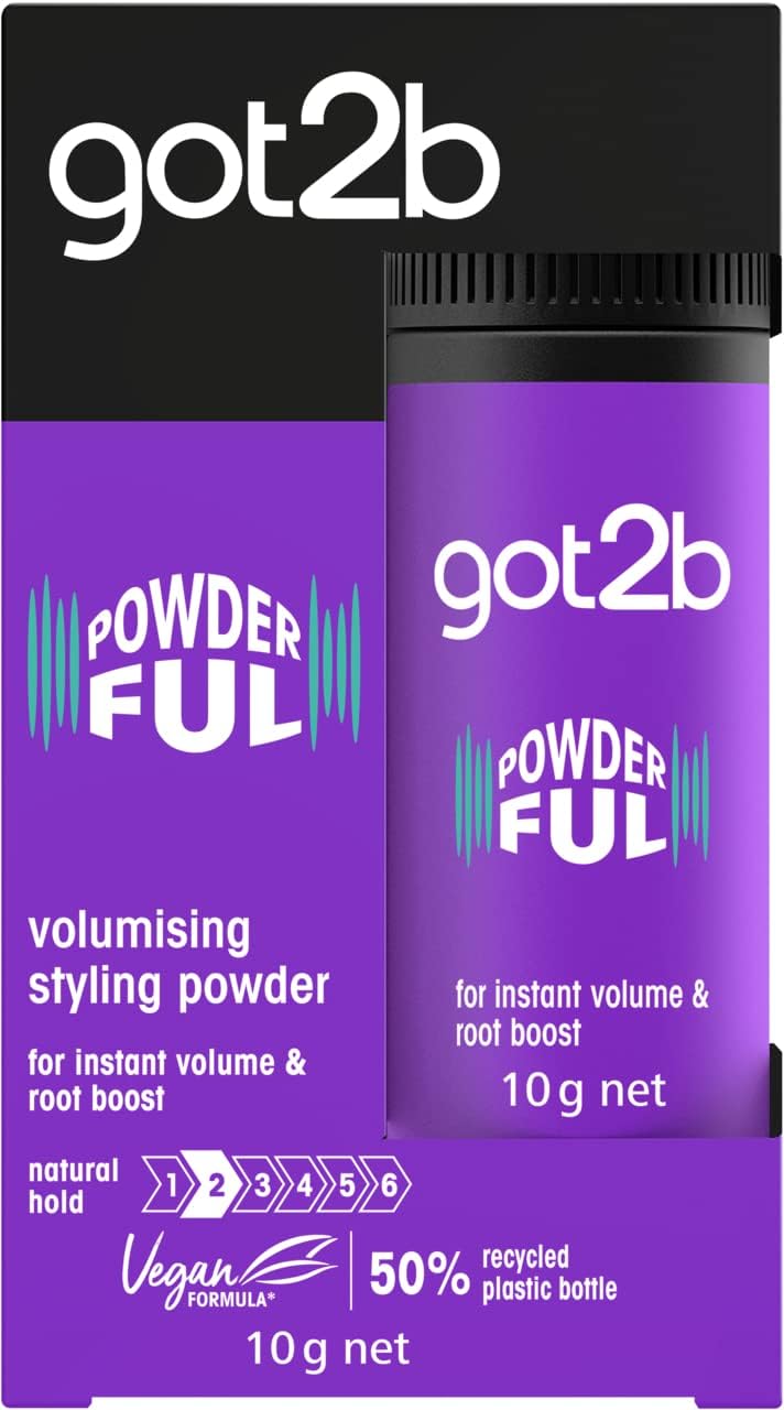 GOT2B Schwarzkopf Powder'ful Volume Unisex Root Hair Styling Powder, For Instant Volume and Root Boost, Vegan, 10g