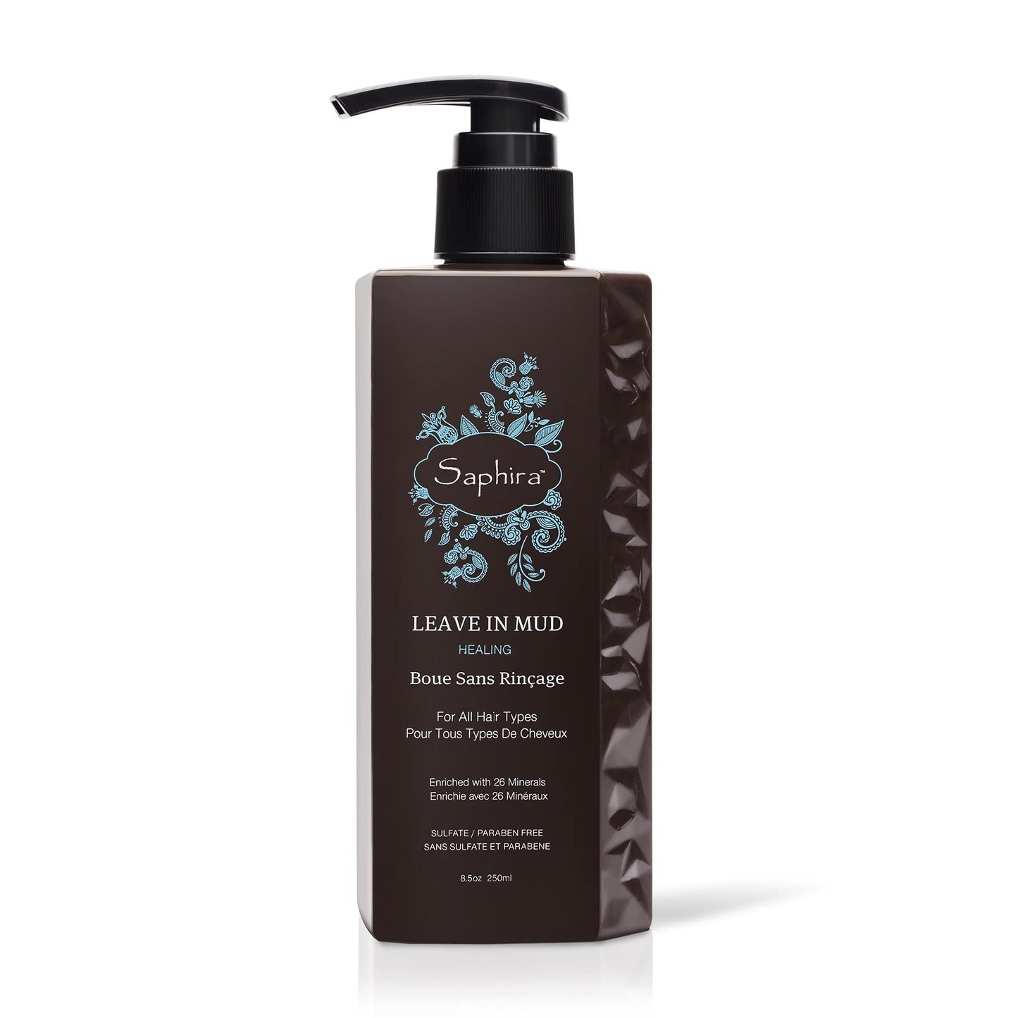 Saphira Hydrating Leave-In Conditioner Mineral Mud, Styling and Healing Leave-In Conditioner for Dry Damaged Hair, Strengthening, No Rinse Hair Repair Therapy, Sulfate-Free, Paraben-Free