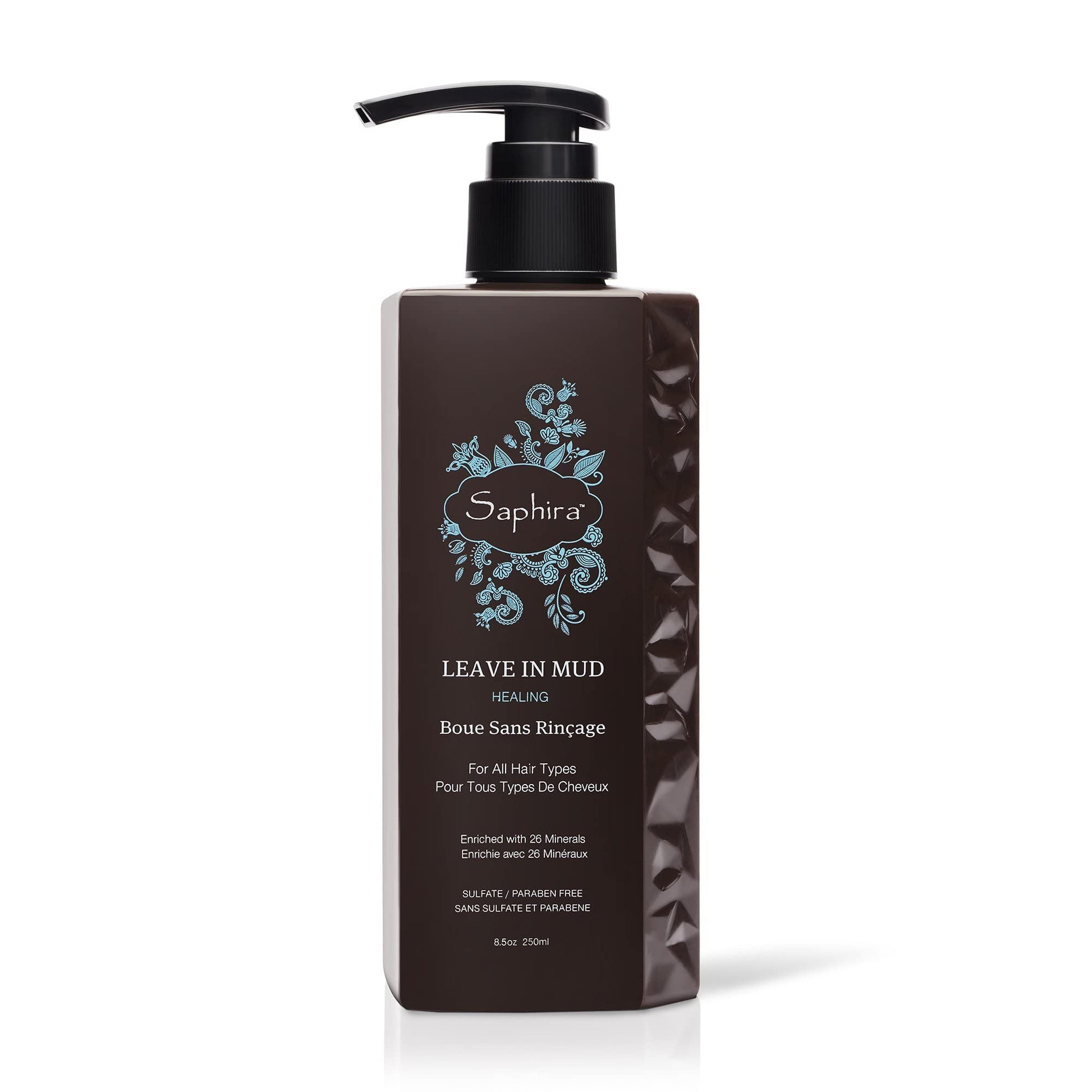 Saphira Hydrating Leave-In Conditioner Mineral Mud, Styling and Healing Leave-In Conditioner for Dry Damaged Hair, Strengthening, No Rinse Hair Repair Therapy, Sulfate-Free, Paraben-Free