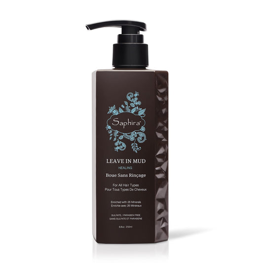 Saphira Hydrating Leave-In Conditioner Mineral Mud, Styling and Healing Leave-In Conditioner for Dry Damaged Hair, Strengthening, No Rinse Hair Repair Therapy, Sulfate-Free, Paraben-Free