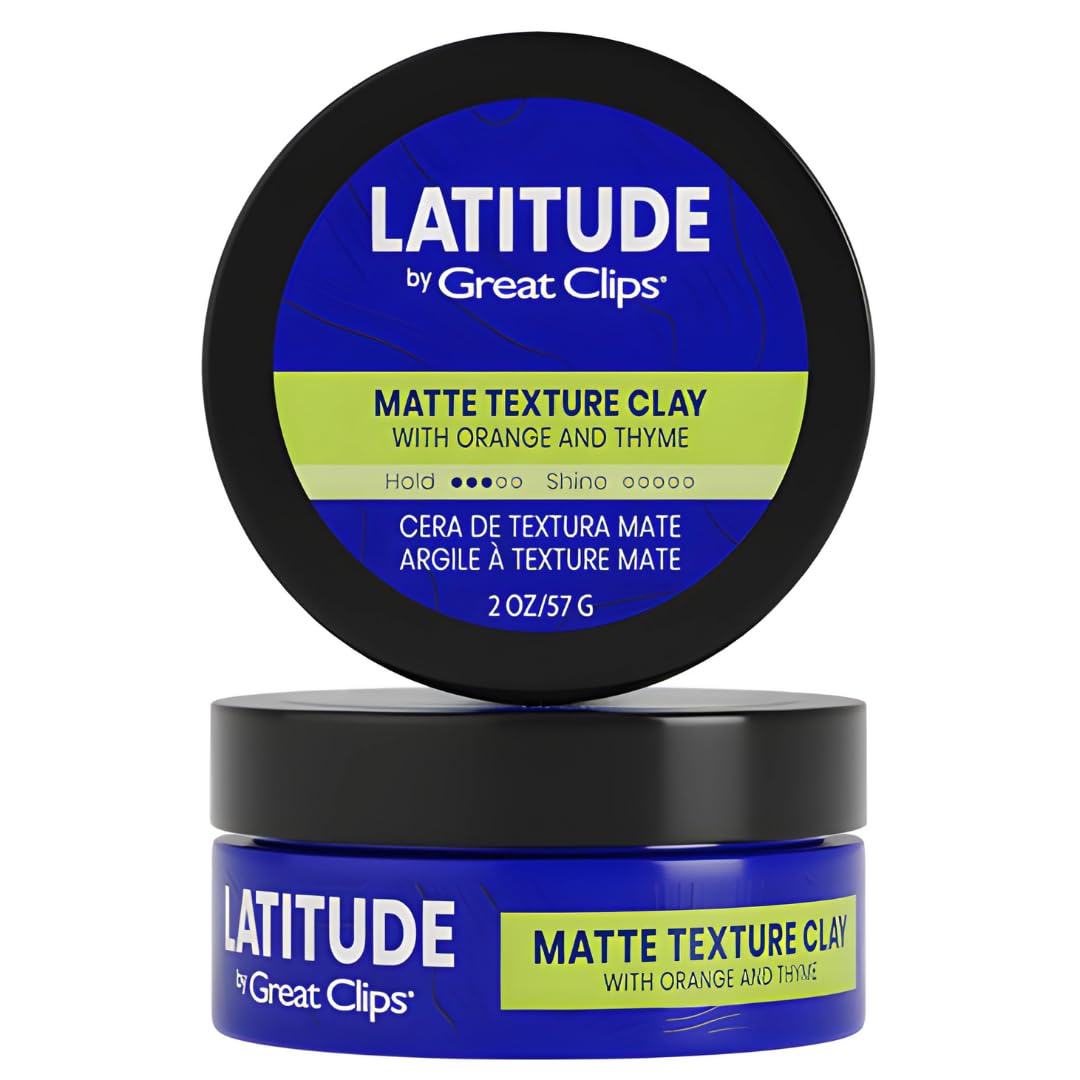GREAT CLIPS LATITUDE Matte Texture Clay | Hair Gel for Men | Medium Hold + No Shine | 2oz