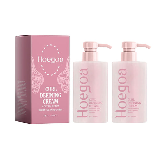 Curl Defining Cream, Curl Cream for Curly Hair Anti Frizz,Moisturizing, Smoothing for Curly & Wavy Hair(2PC)