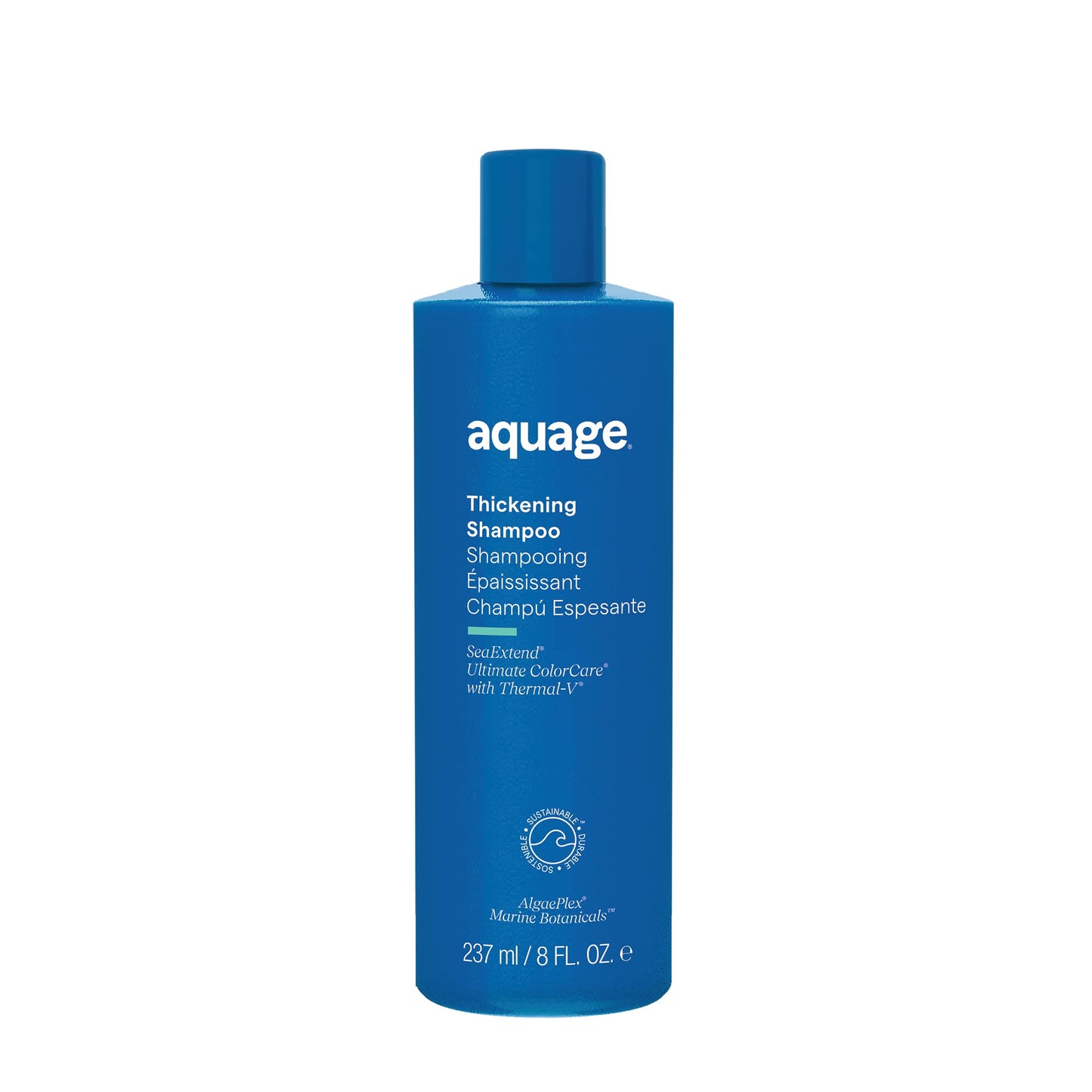 AQUAGE SeaExtend Thickening Shampoo, Thermal-V Technology Seals Heat Out, Prevents Haircolor Fade and Thermal Styling Damage, 8 oz