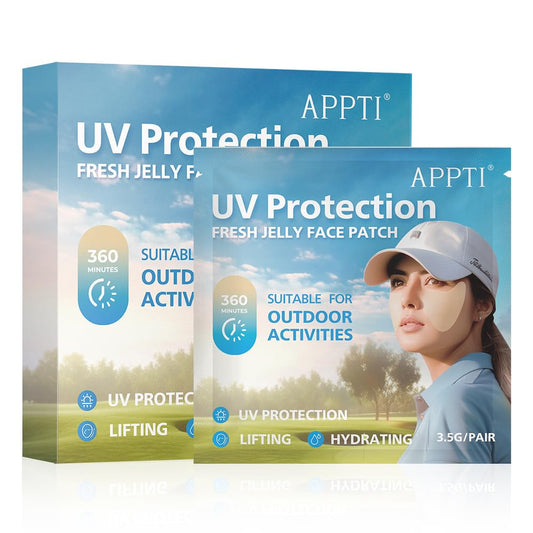 5-Pairs Golf Patches, Outdoor UV Protection Face Patch, Golf Gel Facial Patches, Hydrating Skin Care Sunscreen Patch, Suitable for Outdoor Activities