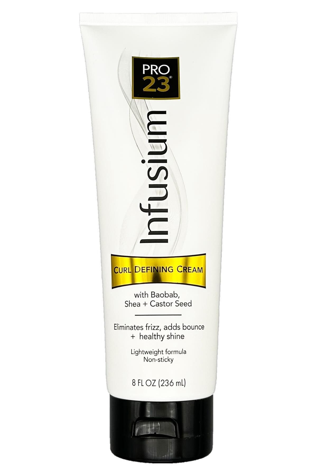 INFUSIUM 23 Curl Defining Hair Cream - Eliminates Frizz and Adds Bounce Shine 8oz., White