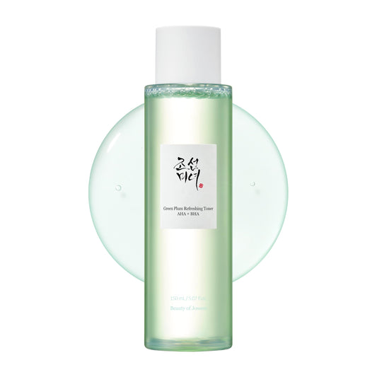 BEAUTY OF JOSEON Green Plum AHA BHA Toner Refreshing Facial Essence Moisturizer Mild Exfoliating Salicylic Acid for All Skin Types, Korean Skin Care for Men Women 150ml 5.07 fl.oz