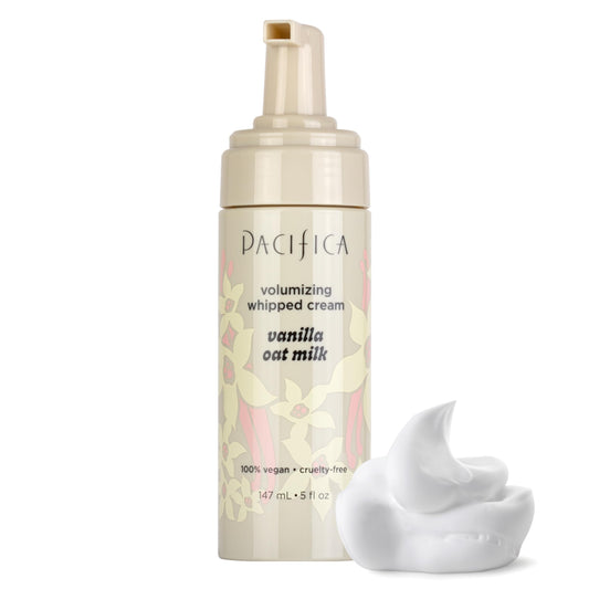 PACIFICA Hair Mousse - Vanilla Oat Milk Light Hold for Soft Volume & Hydration with Touchable Hold, Delightful Vanilla Scent, Vegan & Cruelty-Free, 5 fl oz