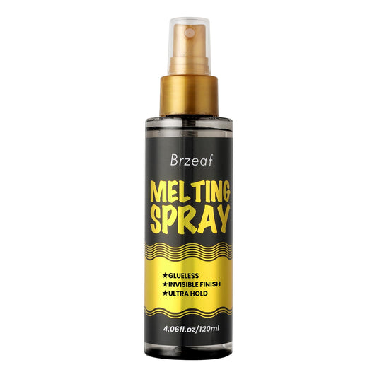 Brzeaf Lace Melting Spray and Holding Spray(120ml), Extreme Hold & Glueless, Melting Spray for Lace Wigs, Strong Natural Finishing Hold, Dries Quickly, Wig Melting Spray & Hair Adhesive for Wigs