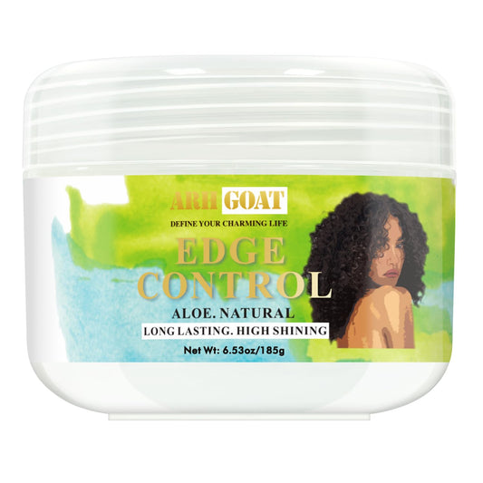 Strong Hold Edge Control Gel with Aloe & Castor Oil, Non-Greasy, Non-Flaking, No White Residue, Long Lasting Formula, Supports Hair Growth, Natural Styler for All Hair Types, 6.53oz