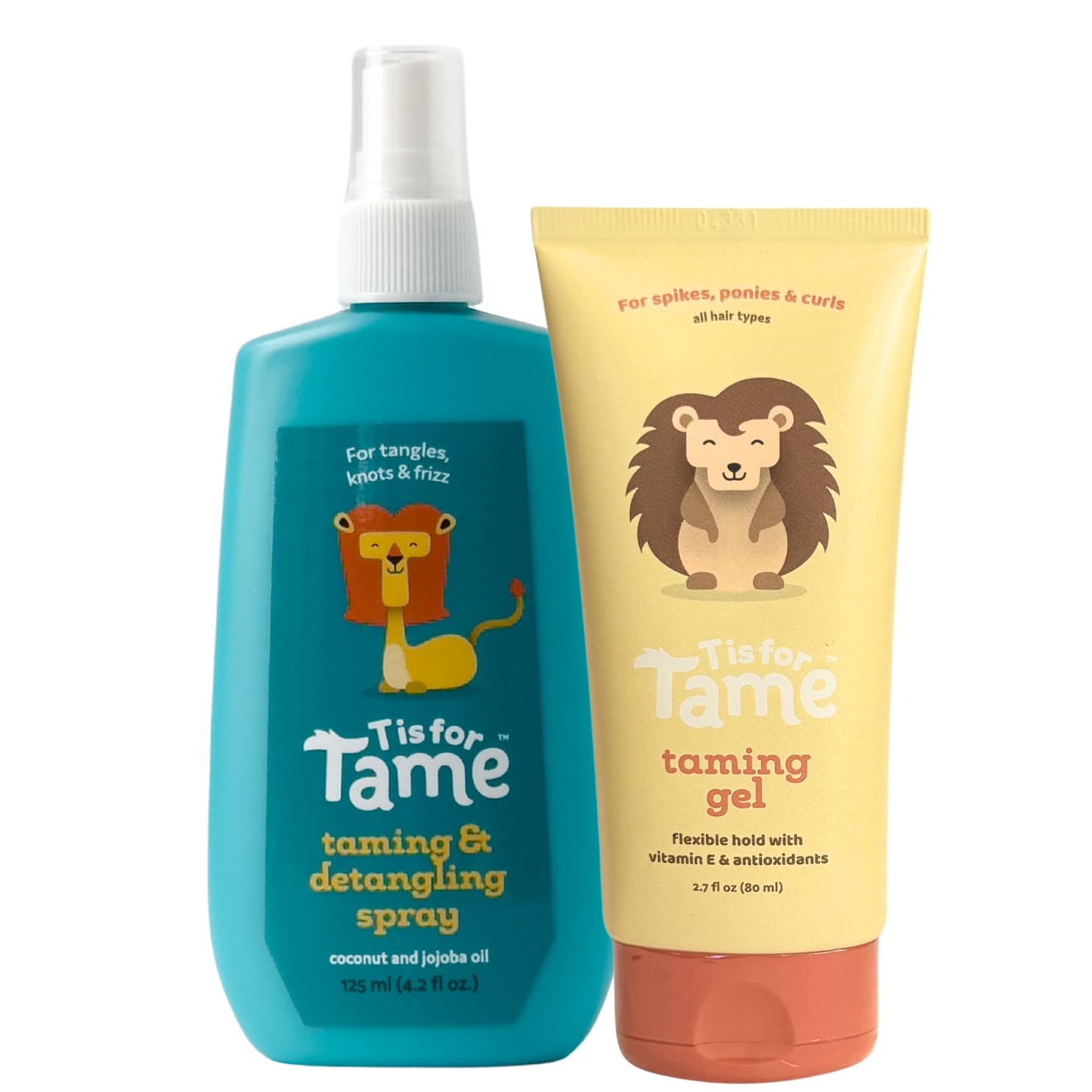 T is for Tame - Kids Hair Styling Gel & Hair Mist Bundle, All-Natural Alcohol-Free Gel & Mist for Kids & Toddlers