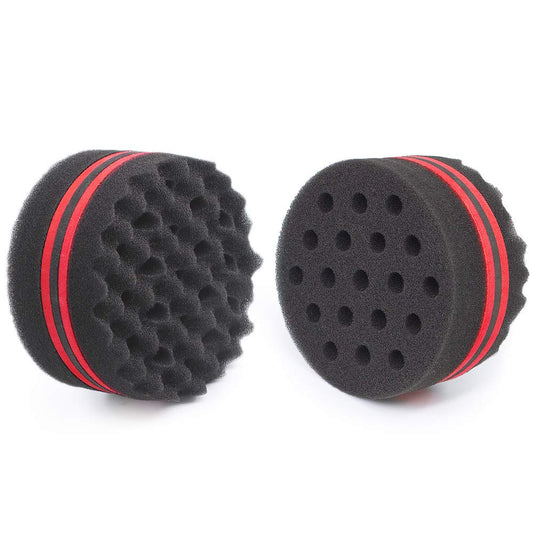 Small Hole Hair Sponge Brush for Twists Dreads Natural Hair Afro Curl Barber 2 PCS