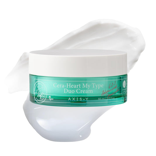 AXIS-Y Cera-Heart My Type Duo Cream with Heartleaf & Ceramide - Redness Relief & Moisture Skin Barrier Repair - Vegan Korean Skin Care Moisturizer Face Cream - 2.02 fl. oz.