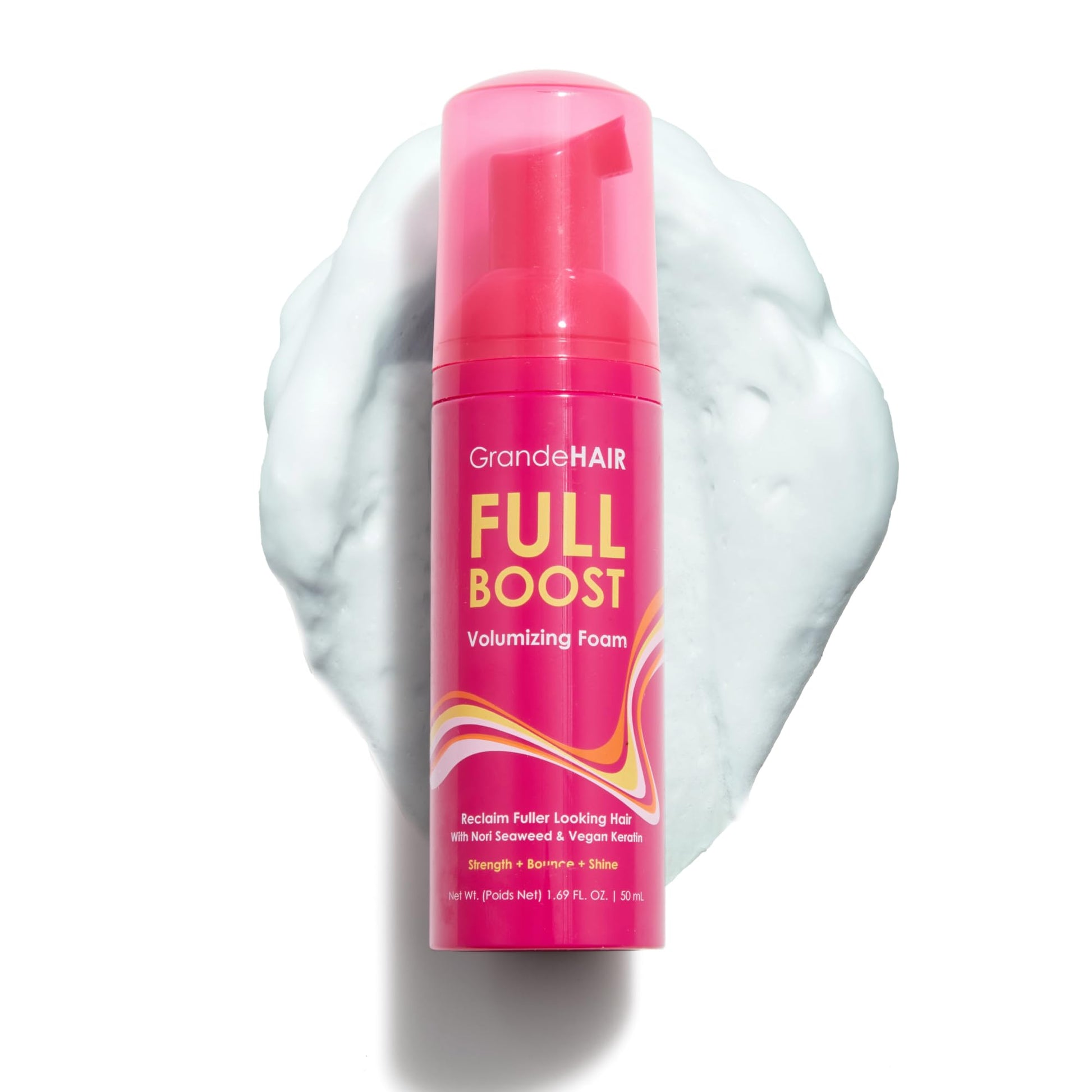 Grande Cosmetics Volumizing Hair Foam For Instant Volume, Body & Fuller Looking Hair, Hair Mousse for Curly Hair, Defines Curls, Non-sticky
