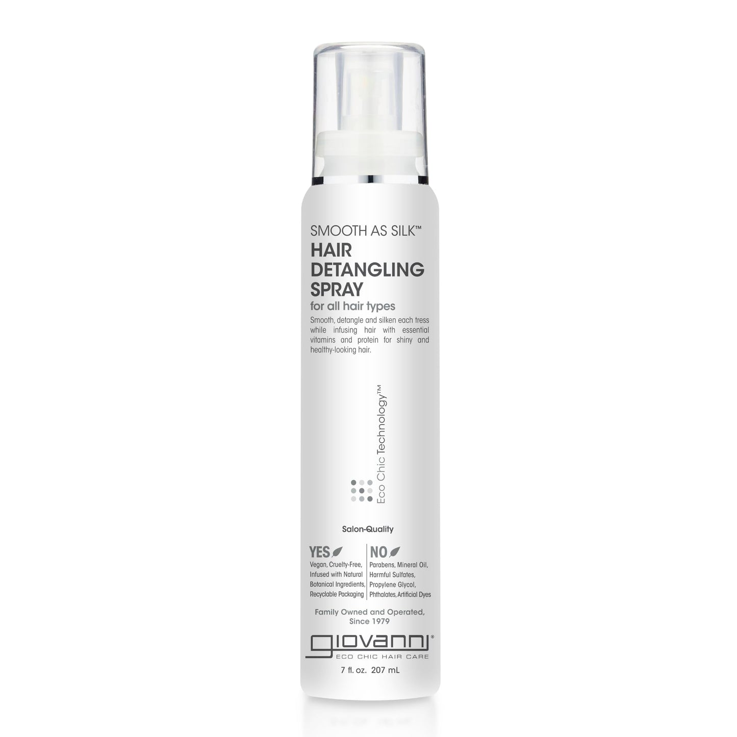 GIOVANNI Smooth As Silk Hair Detangling Spray - Detangles and Silkens Tresses, Made with Essential Vitamins and Proteins, Helps Shine your Hair - 7 oz