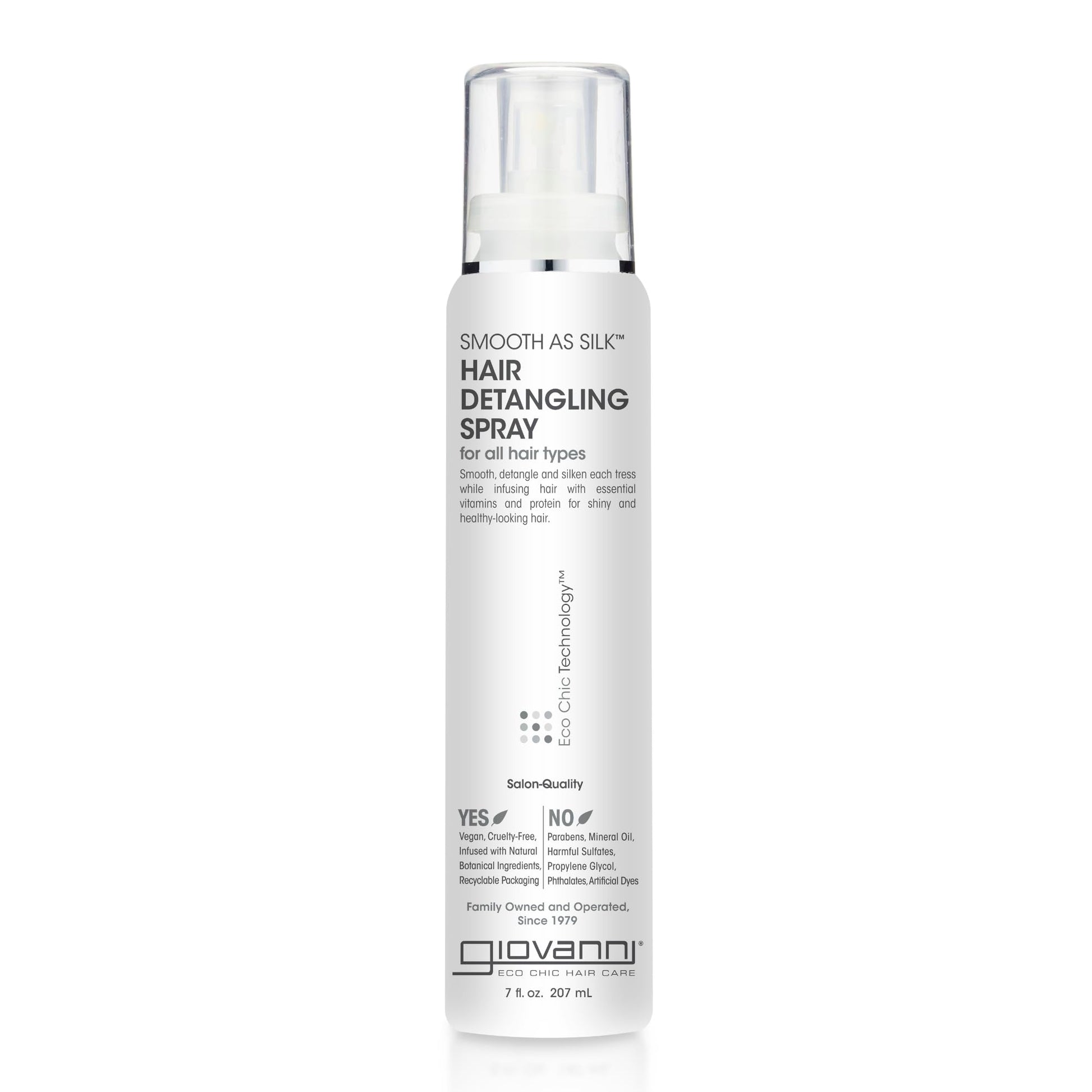 GIOVANNI Smooth As Silk Hair Detangling Spray - Detangles and Silkens Tresses, Made with Essential Vitamins and Proteins, Helps Shine your Hair - 7 oz