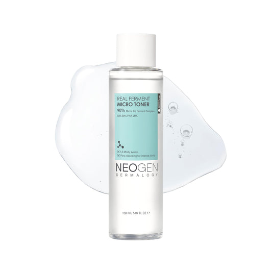 NEOGEN DERMAlogy Real Ferment Micro Toner | Gentle Face Toner w/Triple Hyaluronic Acid & AHA, BHA, PHA, LHA Gentle Exfoliation 5.07 fl oz