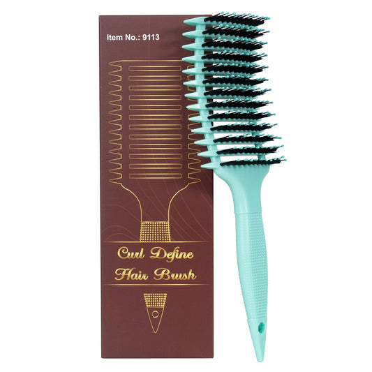 Curl Defining Brush for Curly Hair Effortless Detangling & Smoothing for Men and Women Styling Tool for All Hair Types -pink (Green)