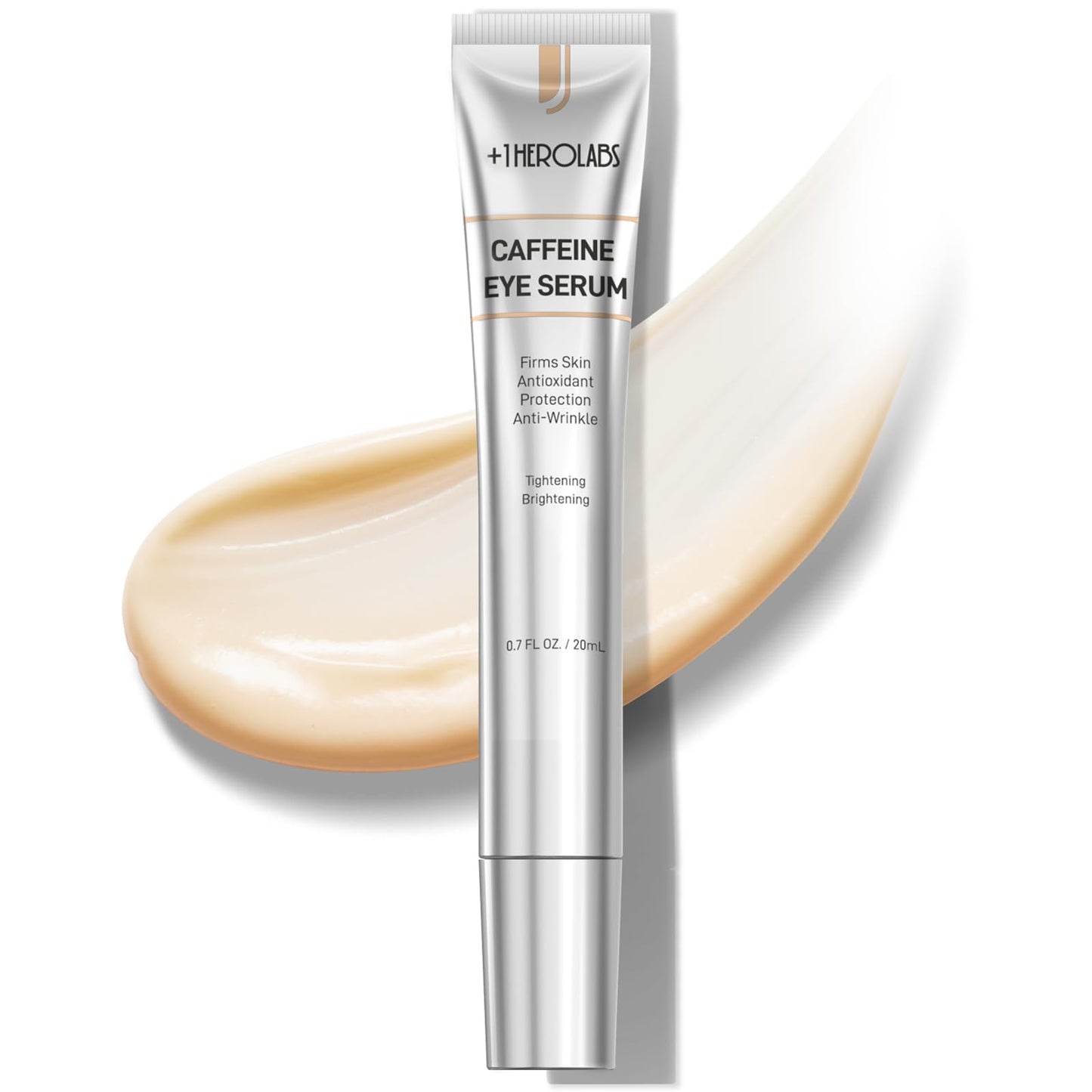 Eye Cream with Caffeine, Niacinamide, Hyaluronic Acid, Vitamin E & Peptides - Under Eye Serum for Puffiness and Dark Circles, 0.7 Fl Oz (Pack of 1)