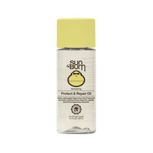 SUN BUM Revitalizing Protect and Repair Hair Oil - Light-weight Hair Care Treatment - Strengthen and Hydrates - UV Protection against Heat Damage and Sun Rays - Enriched with Jojoba Oil - 1.7 oz