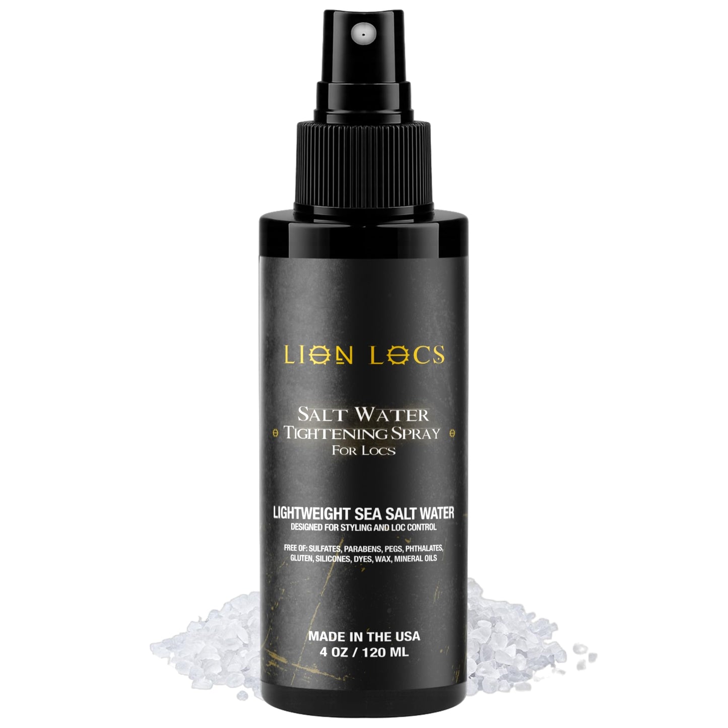 Lion Locs Starter Twist and Lock Spray for New Dreadlocks | Vegan Sea Salt Mist with Essential Oils & Aloe (4oz)