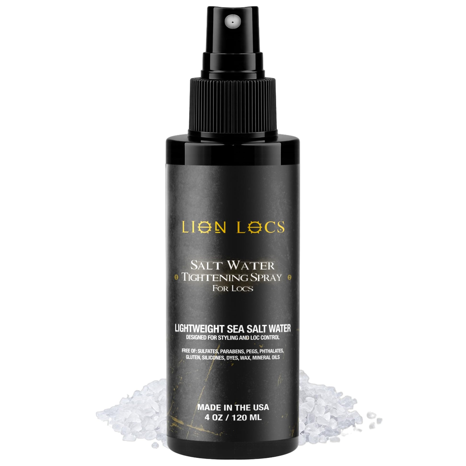 Lion Locs Starter Twist and Lock Spray for New Dreadlocks | Vegan Sea Salt Mist with Essential Oils & Aloe (4oz)