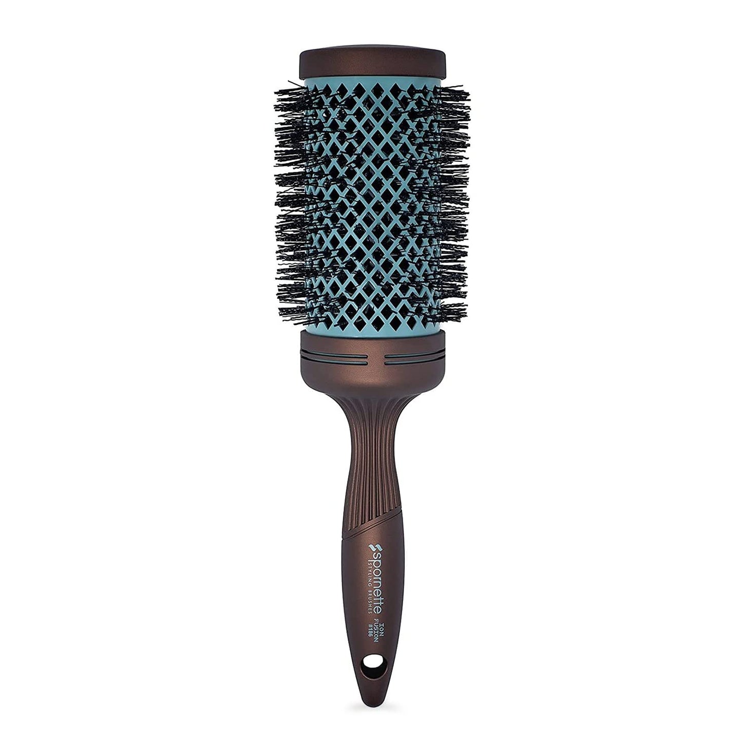 Spornette Ion Fusion 3 inch Round Brush With Thermal Ceramic Barrel And Ion-charged Anti Static Nylon Bristles For Blow Drying, Blow-outs, Curling, Styling, And Smoothing All Types Of Hair Textures