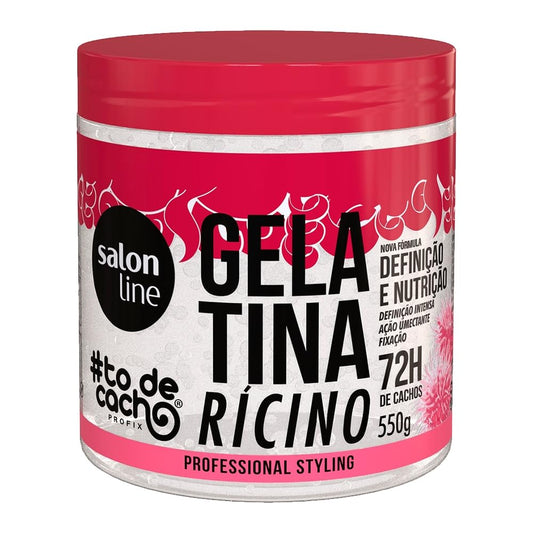 Salon Line - Linha #ToDeCacho - Gelatina Ricino Definicao e Nutricao 550 Gr - (#ImWithCurls Collection - Castor Gelatin Definition and Nutrition Net 19.40 Oz)
