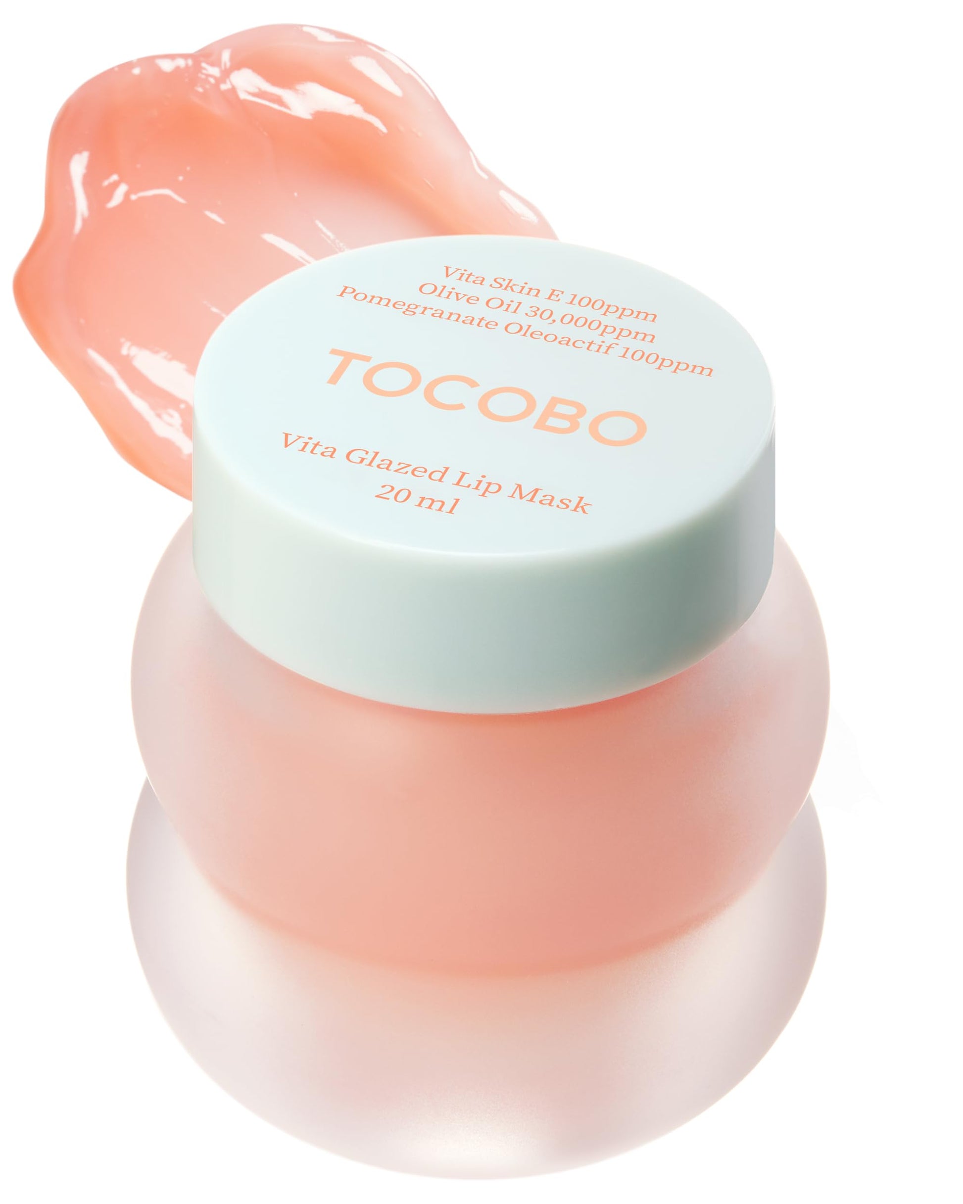 TOCOBO Vita Glazed Lip Mask Korean Vegan Lip Scrub & Overnight Exfoliating Treatment for Dry, Chapped Lips Hydrating, Plumping, Smoothing Glazed Balm Texture, Non-Sticky, 0.68oz