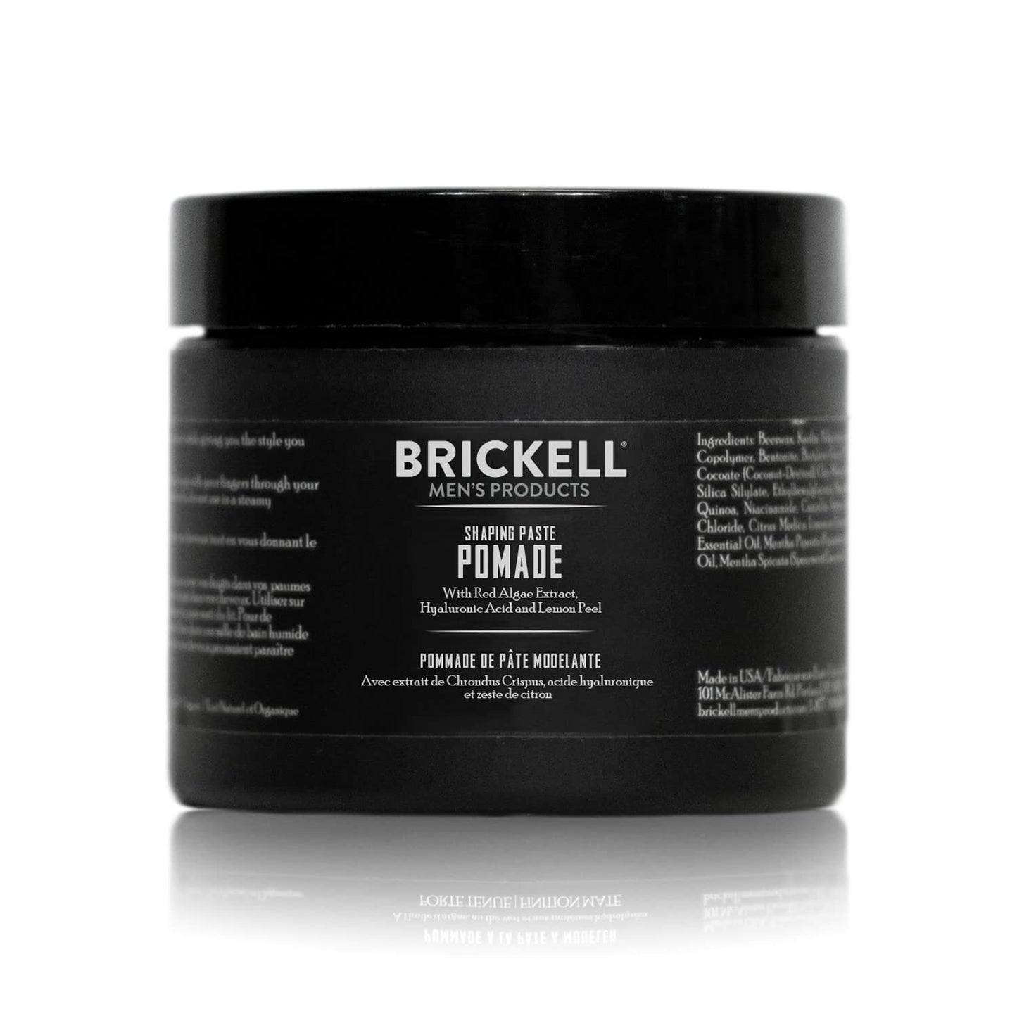 BRICKELL Men's Products Shaping Paste Pomade For Men, Natural, Texturizing Wax Pomade, 2 Ounce, Scented