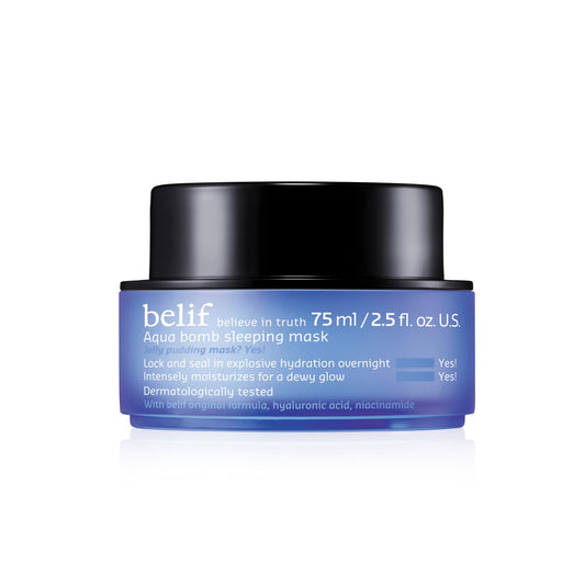 belif Vitamin E Jelly Overnight Mask Hydrating & Plumping Face Moisturizer with Red Algae & Jojoba Oil, Deep Repair for Glass Skin, Korean Sleeping Mask for Intense Hydration & Radiance, 2.53 fl oz