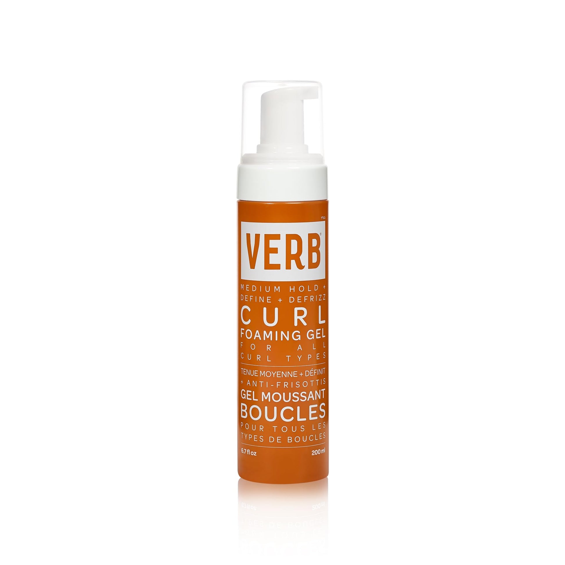 VERB Curl Foaming Gel Frizz Control Foaming Gel - For Waves, Curls and Coils - Defines + Enhances for Medium Hold Vegan, No Parabens or Harmful Sulfates
