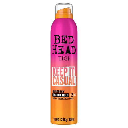 TIGI Bed Head Frizz Control Flexible Hold Hairspray for Long Lasting and Flexible Hold, Keep It Casual Brushable Hair Spray, 9.1 Oz