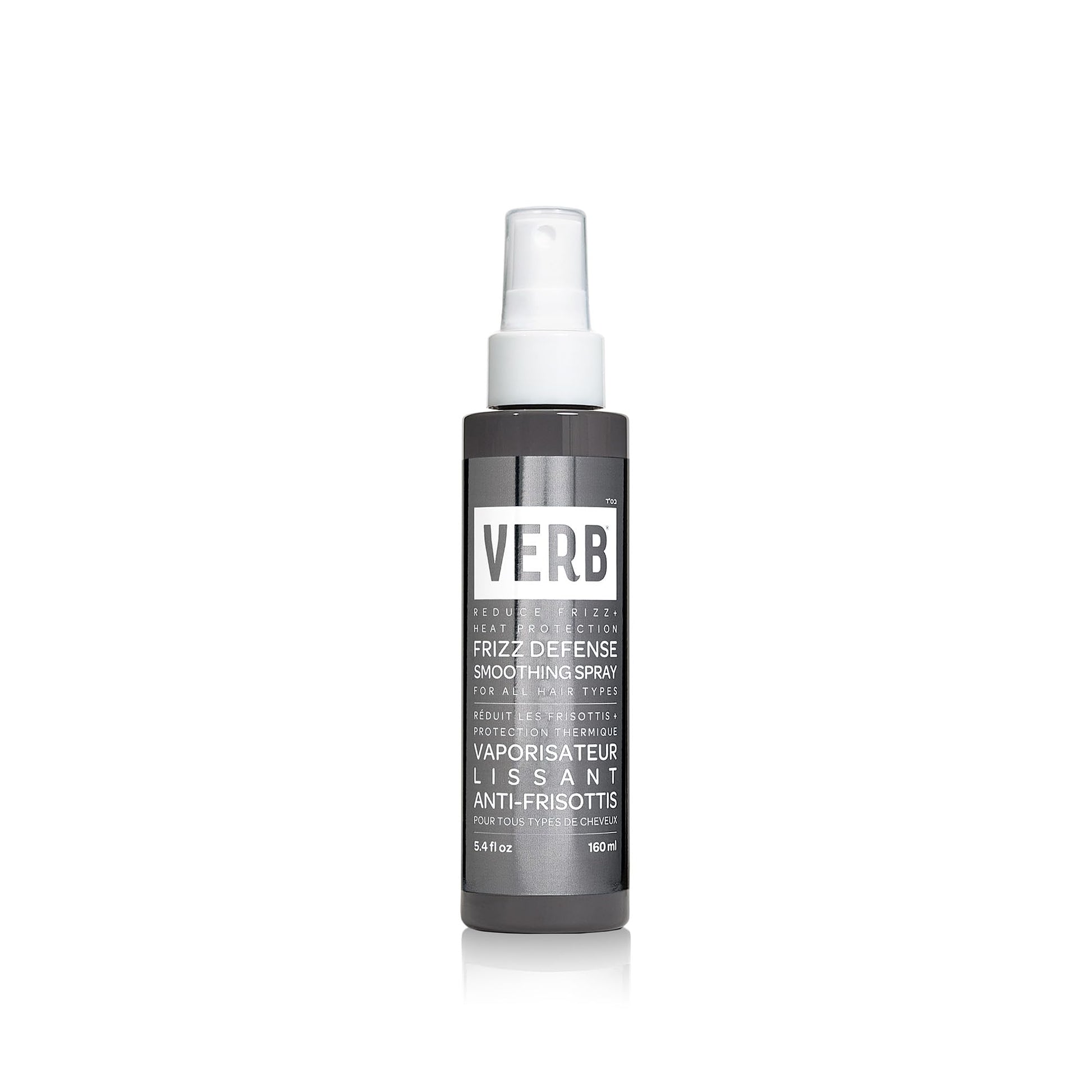 VERB Frizz Defense Smoothing Spray, 5.4 fl oz Anti-Frizz Shield + Heat Protection for Sleek Blowouts No Parabens, Gluten, or Harmful Sulfates All Hair Types