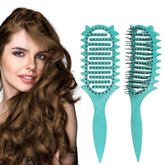 New Curl and Styling Brush for Defining Curly Hair - 2025 Vented Detangling for Wet for Combing Men's and Women's Curls, Reduces Pulling and Separation, Green Curl Brush, 1 PCS