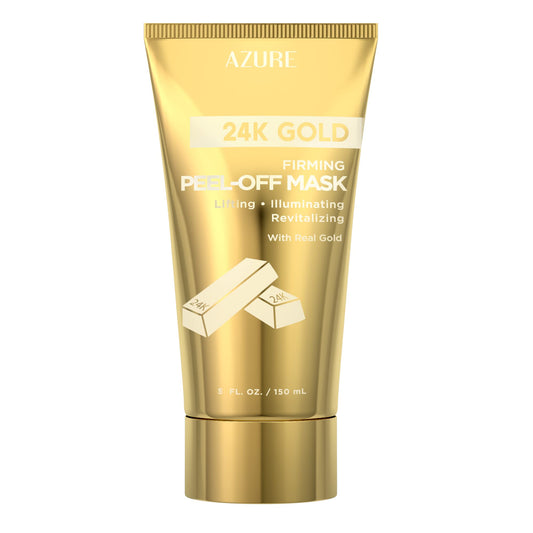 24K Gold Firming Peel Off Face Mask Removes Blackheads, Dirt & Oils | Firms Lifts & Moisturizes | Reduces Wrinkles, Fine Lines & Acne Scar - 150mL