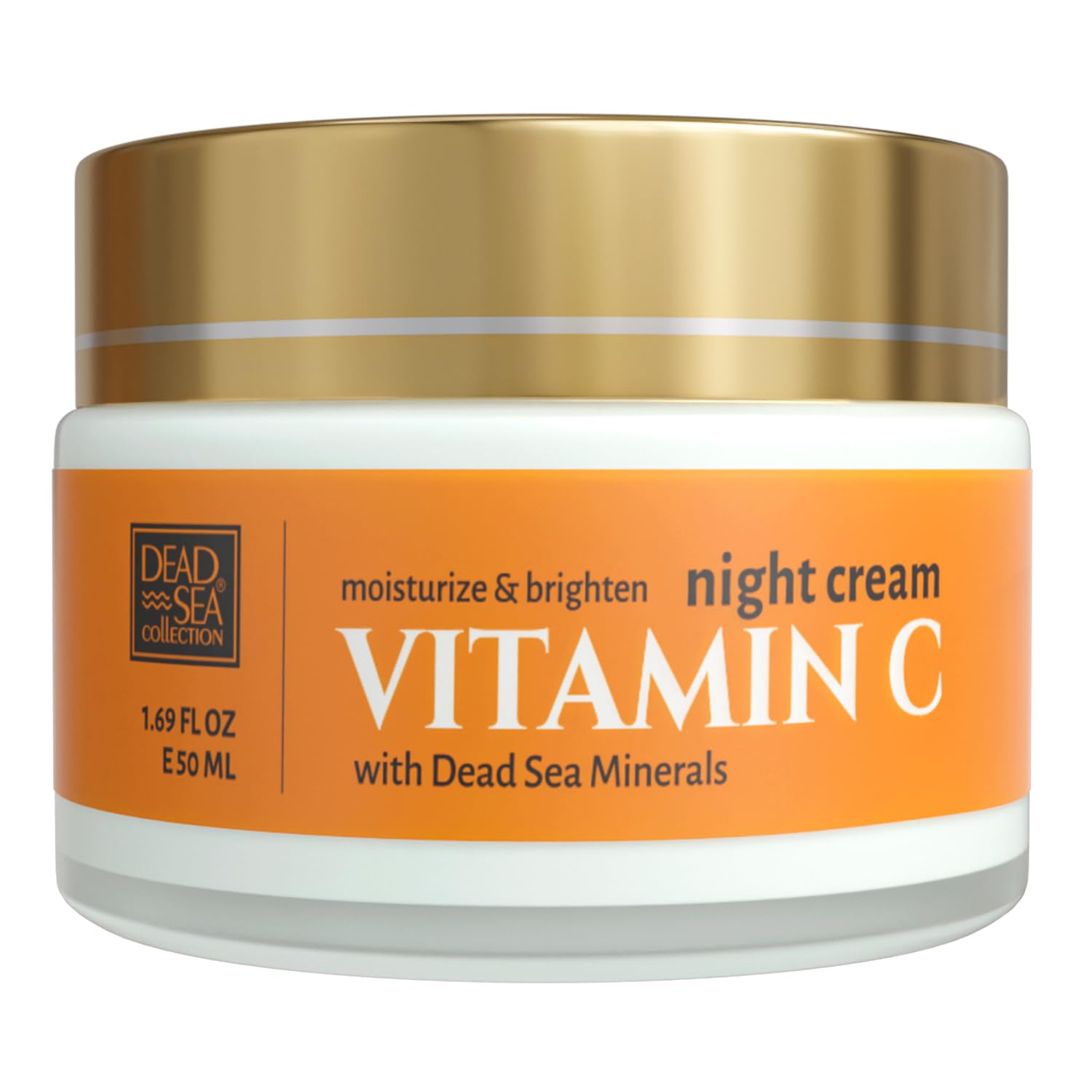 Dead Sea Collection Night Cream for Face with Vitamin C, Dead Sea Minerals, and Vitamin E Anti Aging Nourishing Skin Care Moisturizer to Reduce Wrinkles (1.69 fl. oz)