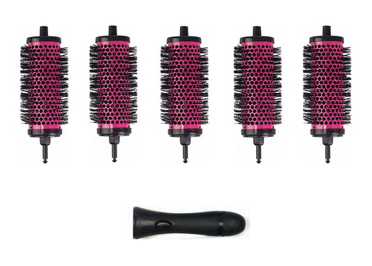 LIGICKY Blowout Brush Set with 2.0'' Detachable Barrels Round Brushes Hair Styling Tool, 1 Handle 5 Barrels, Medium