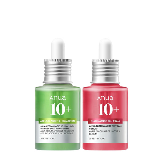 ANUA Ultimate Spot Duo, Niacinamide 10 + TXA 4 Serum & Azelaic Acid 10 Hyaluron Redness Soothing Serum, Early & Post Spot Care, Skin Clarifying, Natural Color, Korean Skincare Set