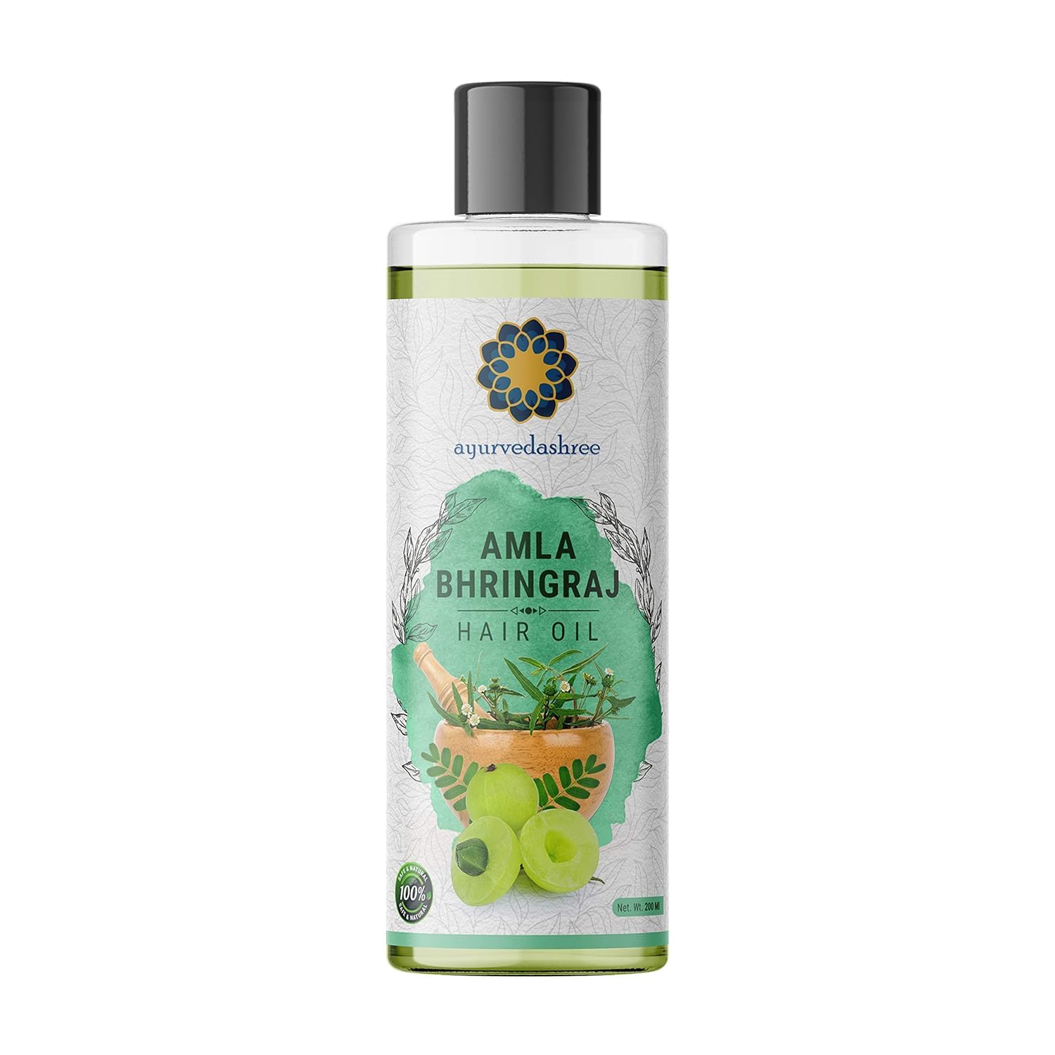Hair Oil, 200 ml with Amla , Bhringraj , Brahmi , Methi , Shikakai , Neem , Henna , Pine , Clove , Eucalyptus & Citronella Oil