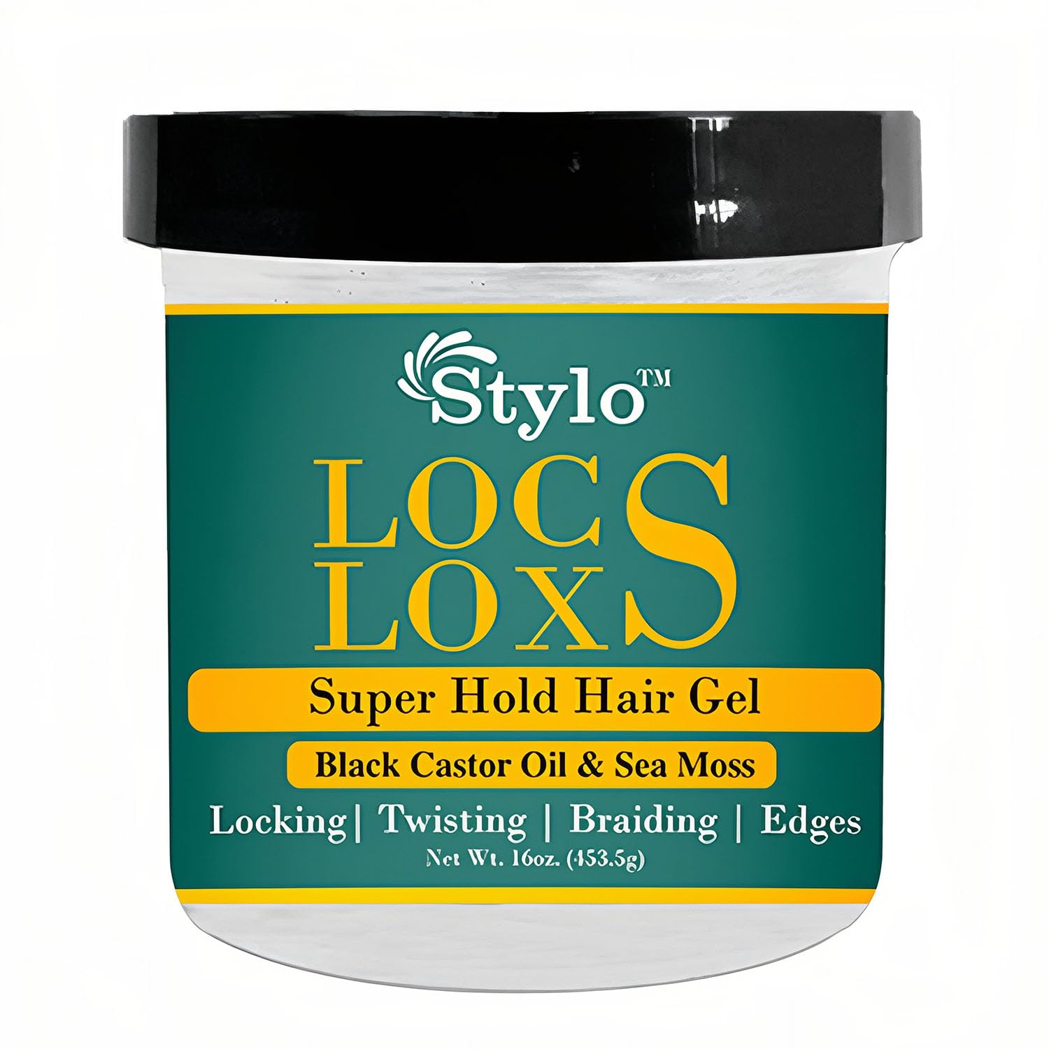 Stylo Locs Gel 16oz - High Hold Braiding & Retwisting Gel for Dreads & Edges - Infused with Castor Oil & Sea Moss for Strong Hold, Moisture & Healthy Hair Growth