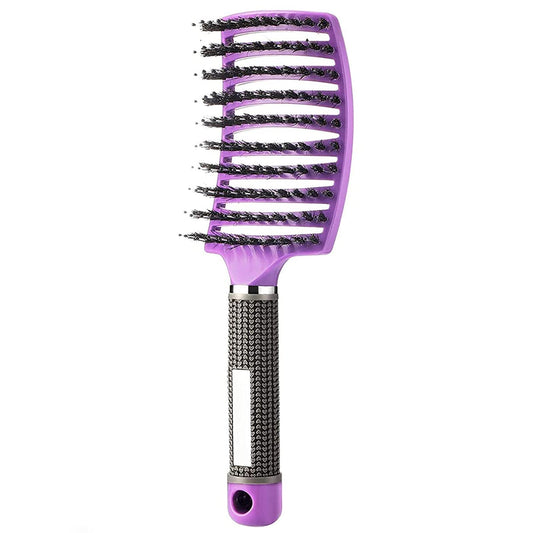 Hairstreaq Detangling Brush, Wet Dry Detangler Hair Brushes, Vented Detangling Brush, Fast Drying Styling Massage Hairbrush for Women & Kids' Long, Thick, Thin, Curly & Tangled Hair (Purple)