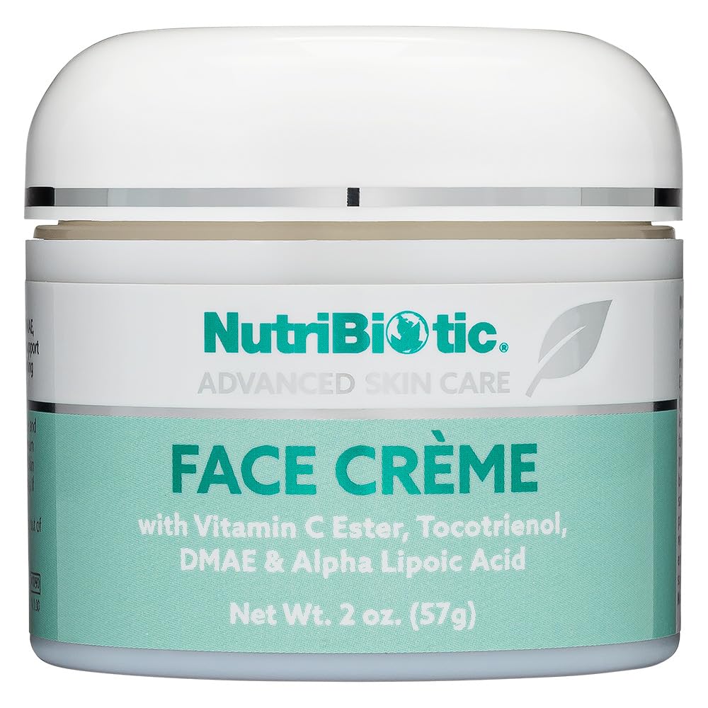NutriBiotic Antioxidant Properties Face Cream, 2 Oz with GSE | Deep Moisturizing with Aloe, Botanical Oils, DMAE, Tocotrienols, Vitamin C Ester, Alpha Lipoic Acid | Natural Fragrance | Paraben Free