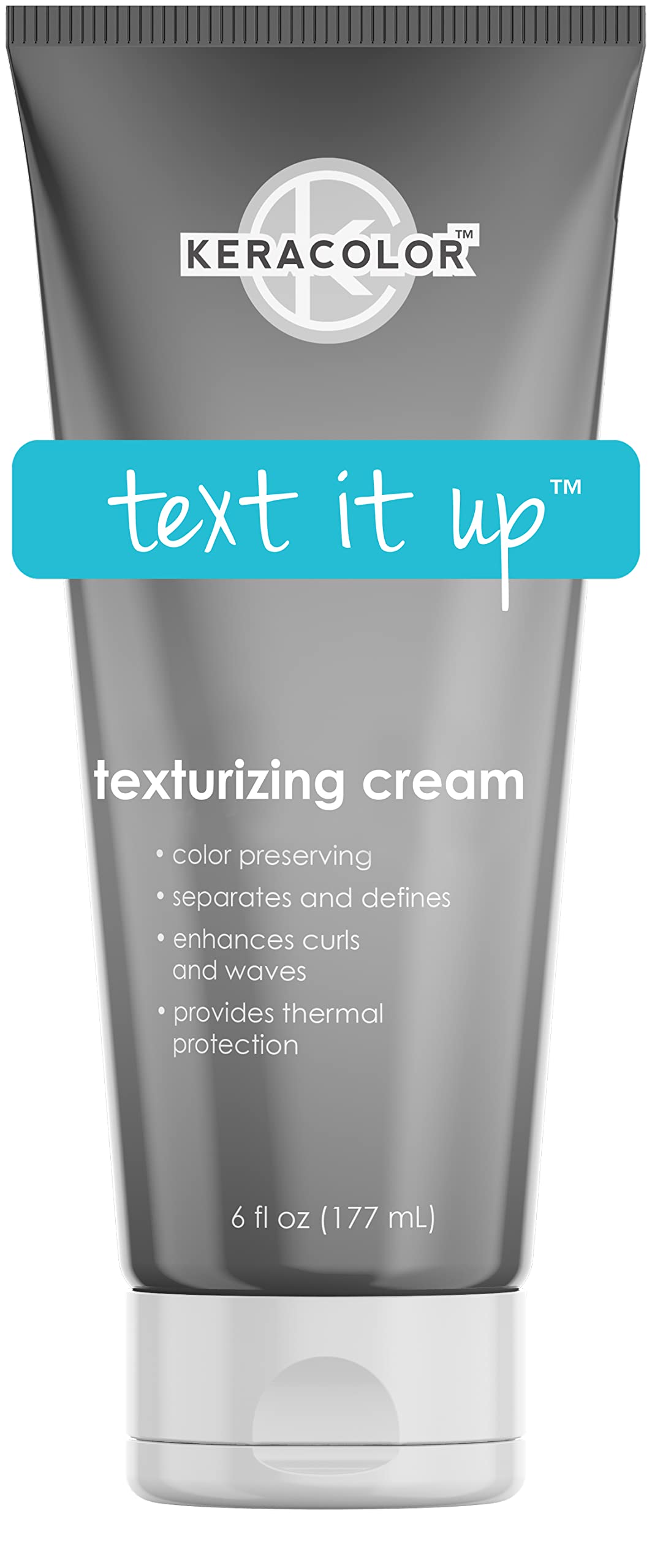 KERACOLOR Texturizing Cream for Curly Hair, Color Preserving, Enhances Curls & Waves, Provides Heat Protection, 6 Fl Oz
