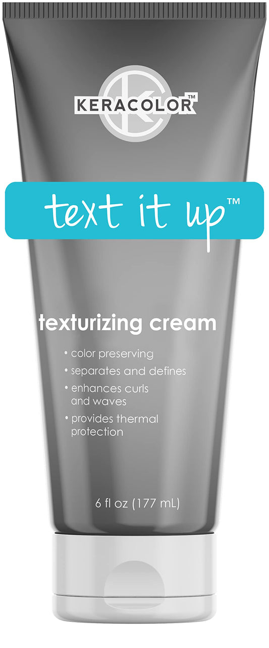 KERACOLOR Texturizing Cream for Curly Hair, Color Preserving, Enhances Curls & Waves, Provides Heat Protection, 6 Fl Oz