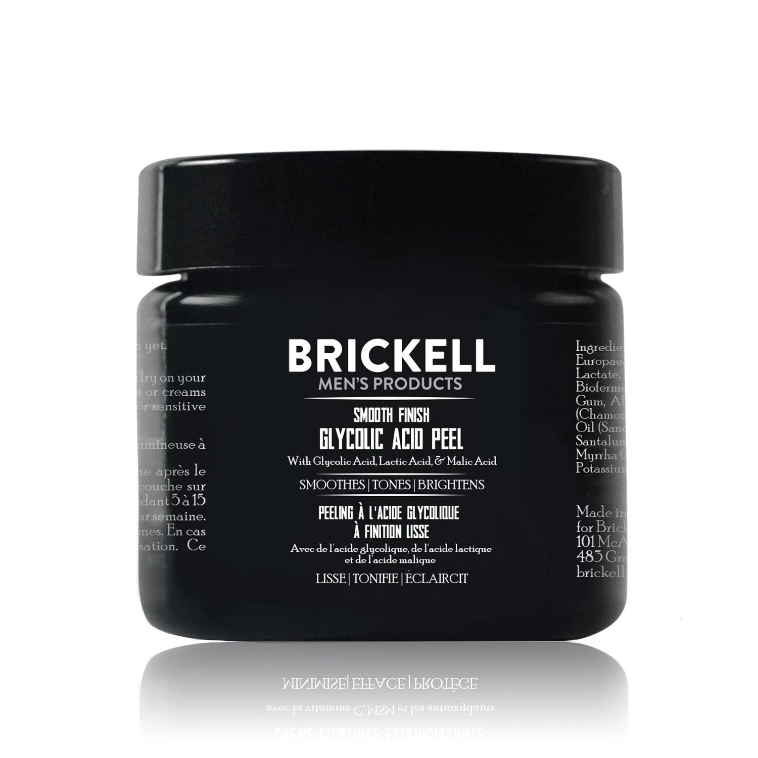 BRICKELL Men's Smooth Finish Glycolic Acid Peel For Men, Natural and Organic, Anti-Aging Peel for Wrinkles, 2 Ounce, Scented