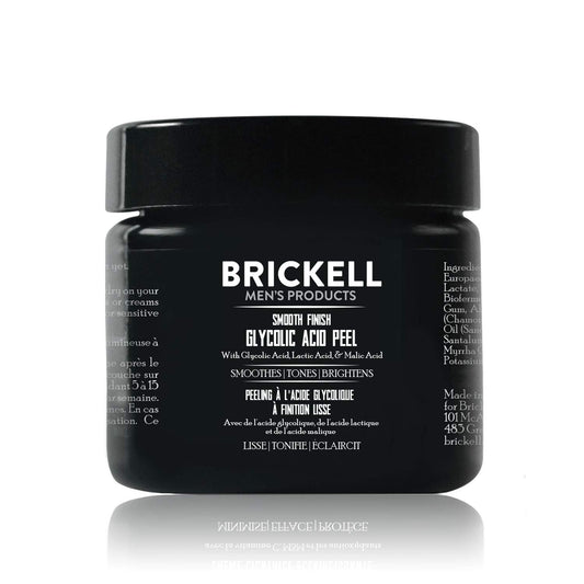 BRICKELL Men's Smooth Finish Glycolic Acid Peel For Men, Natural and Organic, Anti-Aging Peel for Wrinkles, 2 Ounce, Scented