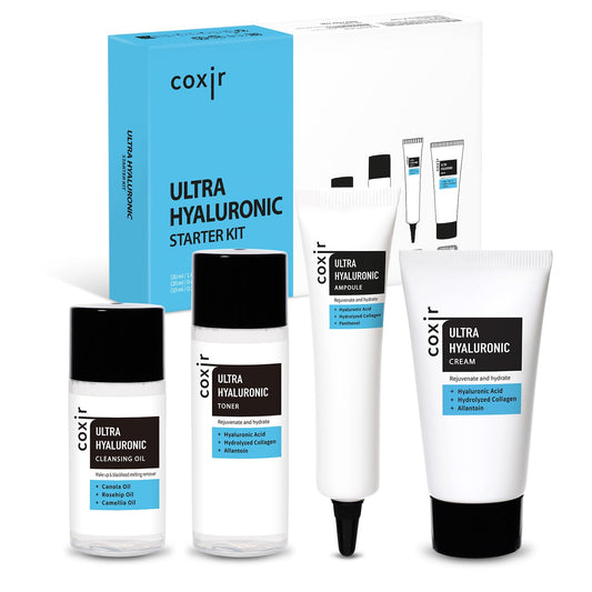 [Travel KIT] coxir Ultra HYALURONIC/Cleansing Oil+Toner+ampoule+Cream Holiday Miniature/[2.68 fl.oz (Pack of 1)] / Korean Skin Care