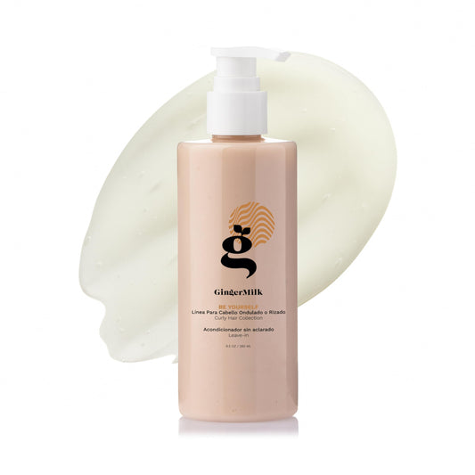 Ginger Milk Leave in Conditioner for Curly, Wavy, and Coily Hair | Hydrates, Nourishes and strengthens | curl cream & curly hair products Be Yourself 8.5 oz
