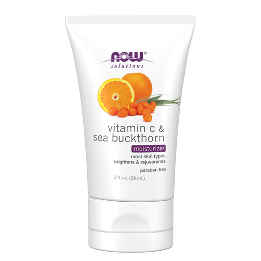 NOW Solutions, Vitamin C and Sea Buckthorn Moisturizer, Brightening and Rejuvenating, 2-Ounce